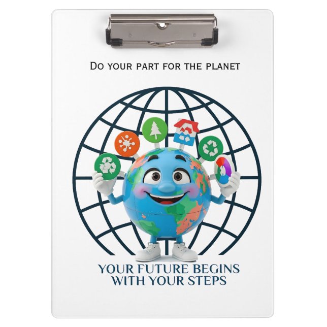 Pranchetas Seu Futuro Seus Passos Dia da Terra Sustentabilida (Frente)