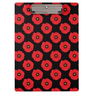 Pranchetas Shabby Chic Vermelho e Preto Papoulas Floral