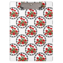 Shabby Chic Vermelho, Preto e Branco Papoulas Flor