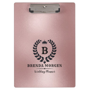 Pranchetas Shimmering Rosa-gold Background Laurel Wreath