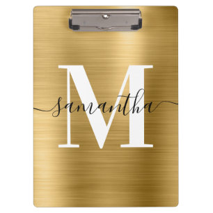 Pranchetas Signature Monograma Dourado Shimmer Foil
