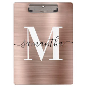 Pranchetas Signature Monograma Rosa Dourado Shimmer Foil