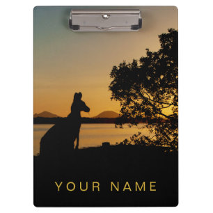 Pranchetas Silhuário preto e Dourado sunset Kangaroo Austráli