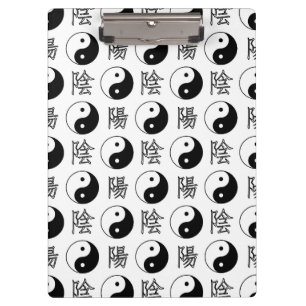 Pranchetas Símbolo branco Yinyang Padrão chinês