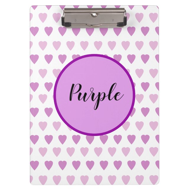 Pranchetas Símbolo de amor Corações Cute Purple (Frente)