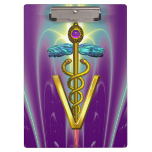 Pranchetas SÍMBOLO VETERINÁRIO CADUCEUS OURO / Verde Roxo