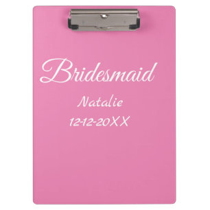 Pranchetas Simple minimal pink bridesmaid add name year text
