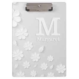 Pranchetas Sinais brancos, florais, gravados, personalizados