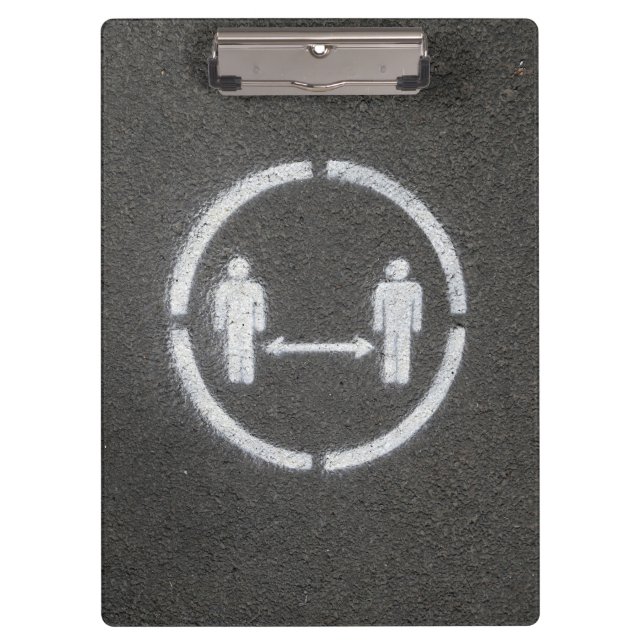 Pranchetas Sinal de distanciamento social (Frente)