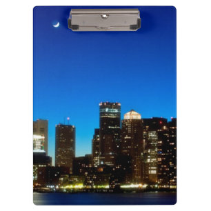 Pranchetas Skyline de Boston com lua