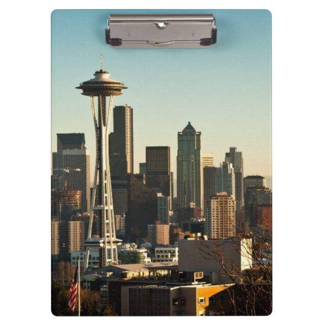 Pranchetas Skyline de Seattle e agulha do centro do espaço (Frente)