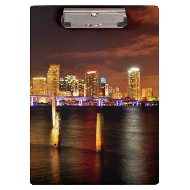 Pranchetas Skyline na noite, Florida de Miami (Frente)