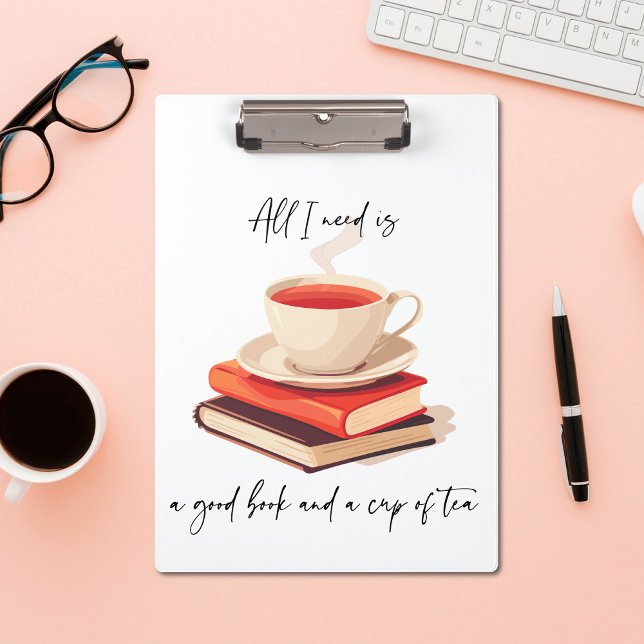 Pranchetas Só preciso de um bom livro e uma xícara de chá (Criador carregado)