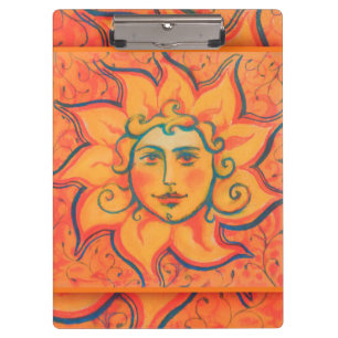 Pranchetas Sol sorridente, Arte Fantasia Fairytale, Amarelo L
