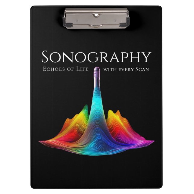 Pranchetas Sonografia - Ondas de ultrassons coloridas (Frente)