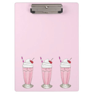 Pranchetas Sorvete de Morango Rosa Shake Milkshake Dessert