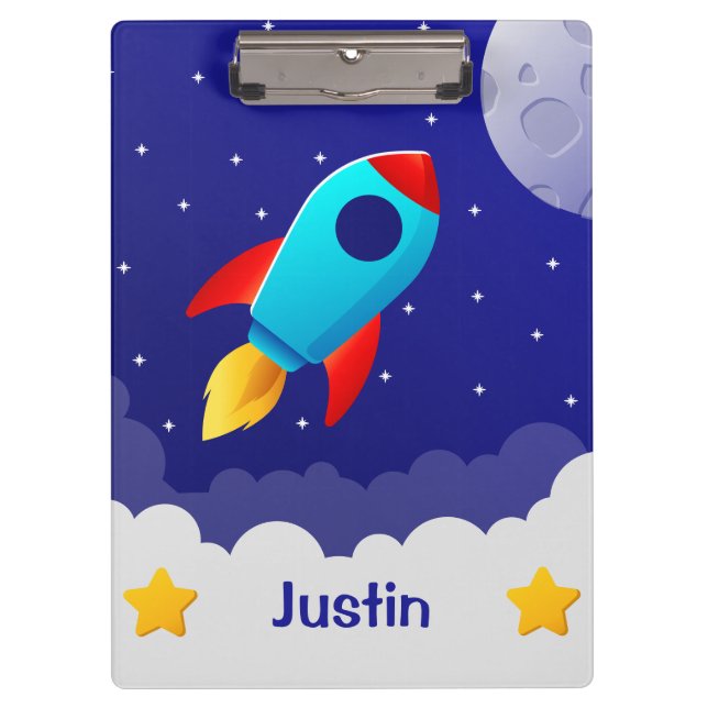 Pranchetas Space Adventure Rocket Clipboards Design (Frente)