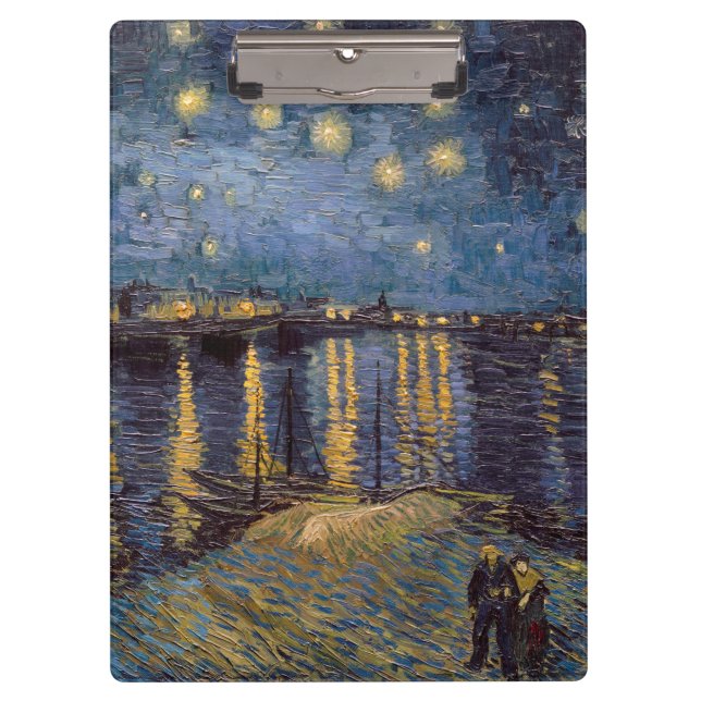Pranchetas Starry Night Over Rhone River por Vincent Van Gogh (Frente)