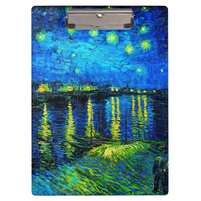 Pranchetas Starry Night Over the Rhone por Vincent Van Gogh (Frente)