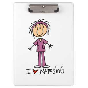 Pranchetas Stick Figure I Love Nuring Clipboard
