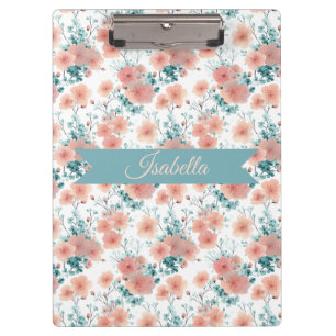 Pranchetas Suave Rosa Floral Personalizado Primavera Vintage