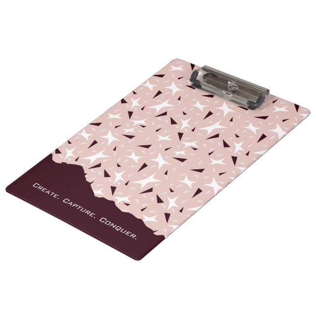 Pranchetas Subtle Geometry: Stars & Triangles – Pink Notebook (Inclinado)