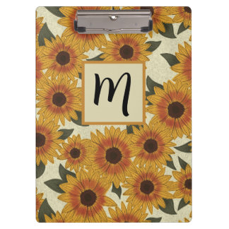 Pranchetas Summer Sunflowers Monogram