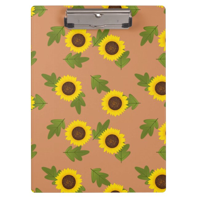 Pranchetas Sunflower Pattern Design – Cute Floral Aesthetic (Frente)