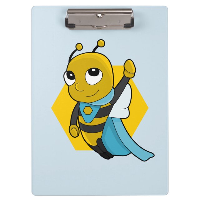 Pranchetas Superhero bee cartoon clipboard (Frente)