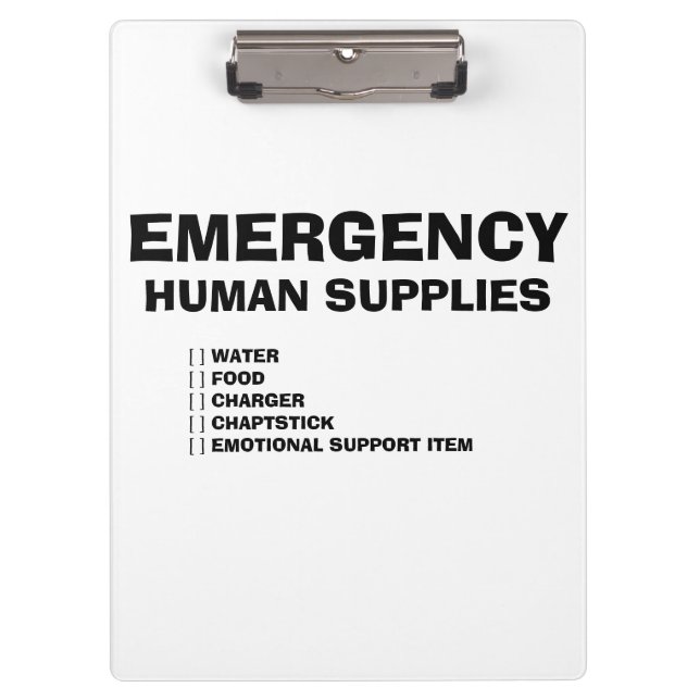 Pranchetas Suprimentos Humanos de Emergência (Frente)