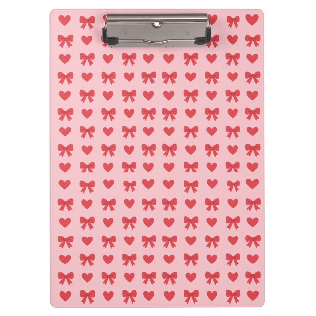 Pranchetas Sweet Pink Hearts & Bows Pattern (Frente)