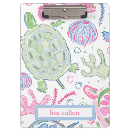 Pranchetas Tartarugas do mar de aquarelas Nome do oceano