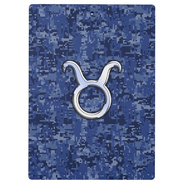 Pranchetas Taurus Zodiac - Sinal sobre Camuflagem Digital Azu (Verso)