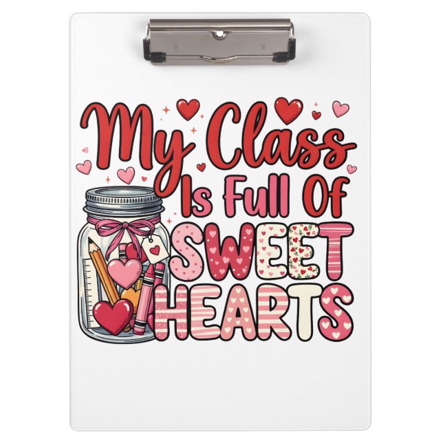 Pranchetas Teacher Sweet Heart Valentine's Clipboard (Frente)