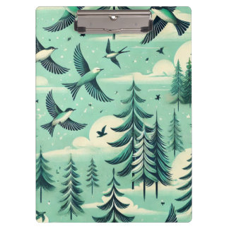 Pranchetas Teal Green Forest e Birds