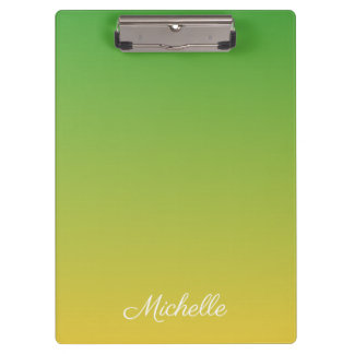 Pranchetas Tecido verde e amarelo personalizado