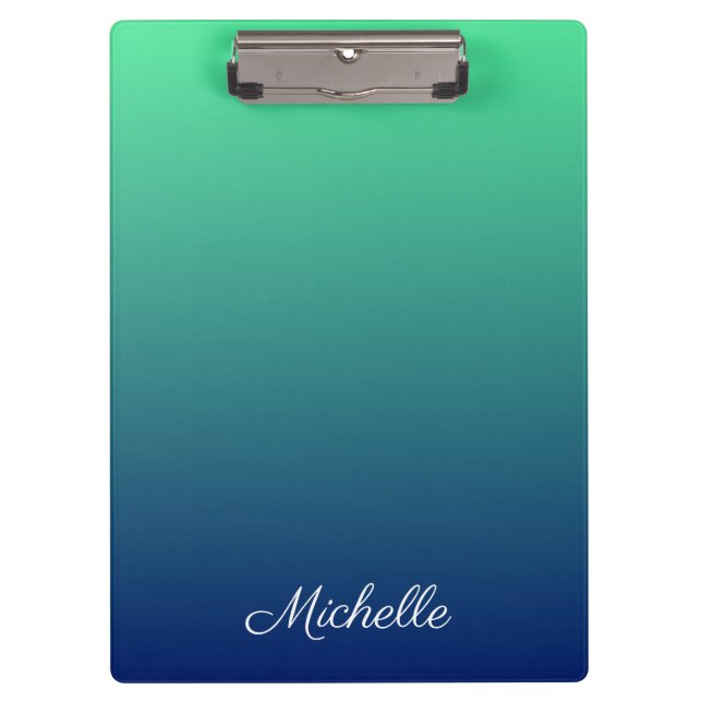 Pranchetas Tecla verde e azul personalizada (Frente)
