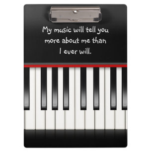 Pranchetas teclado de piano com citação