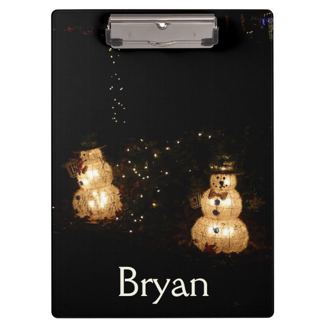 Pranchetas Tela de luz de feriado Snowman (Frente)