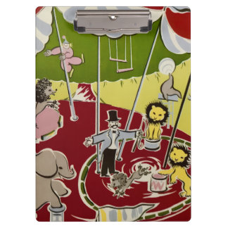 Pranchetas Tema de Animais de Circo Retrô Vintage