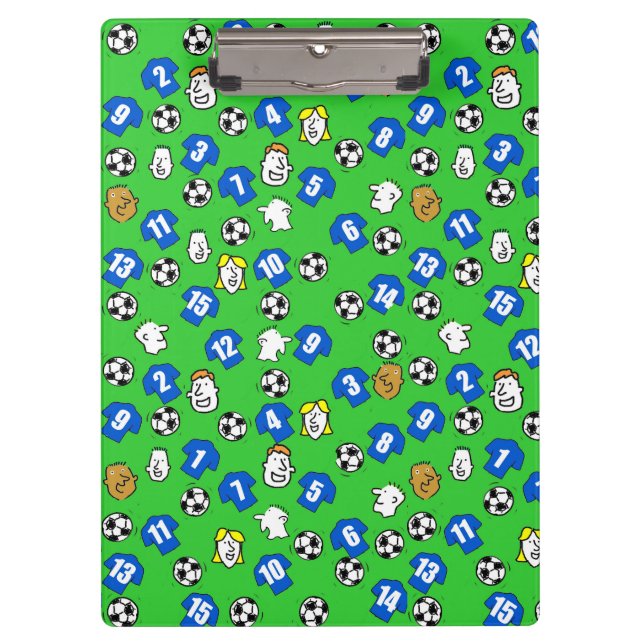 Pranchetas Tema de futebol com camisas azuis (Frente)