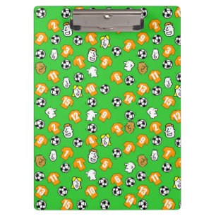 Pranchetas Tema de futebol com camisas Douradas laranja