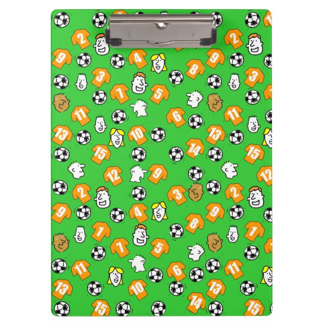 Pranchetas Tema de futebol com camisas Douradas laranja (Frente)