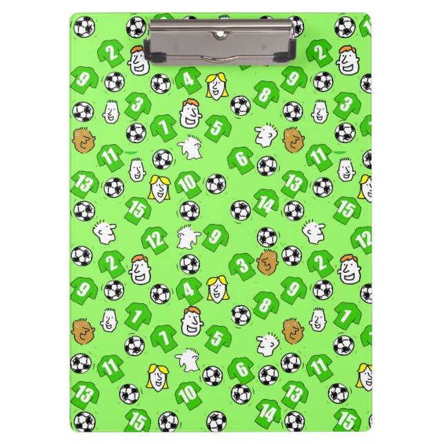 Pranchetas Tema de futebol com camisas verdes (Frente)