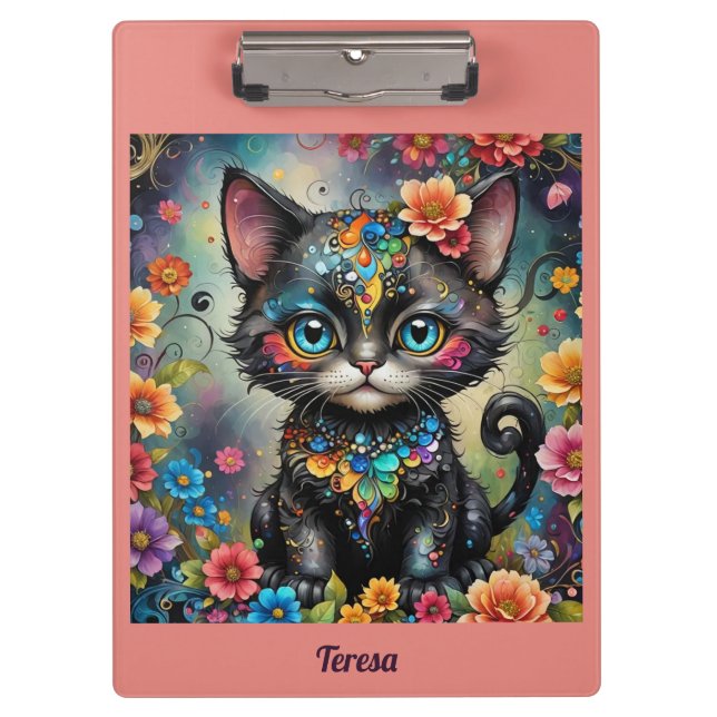 Pranchetas TERESA ~ Gato Preto Cinto ~ (Frente)