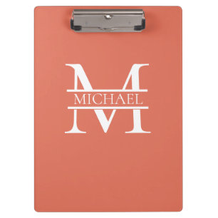 Pranchetas Terracotta Monograma e Nome Elegante Personalizado