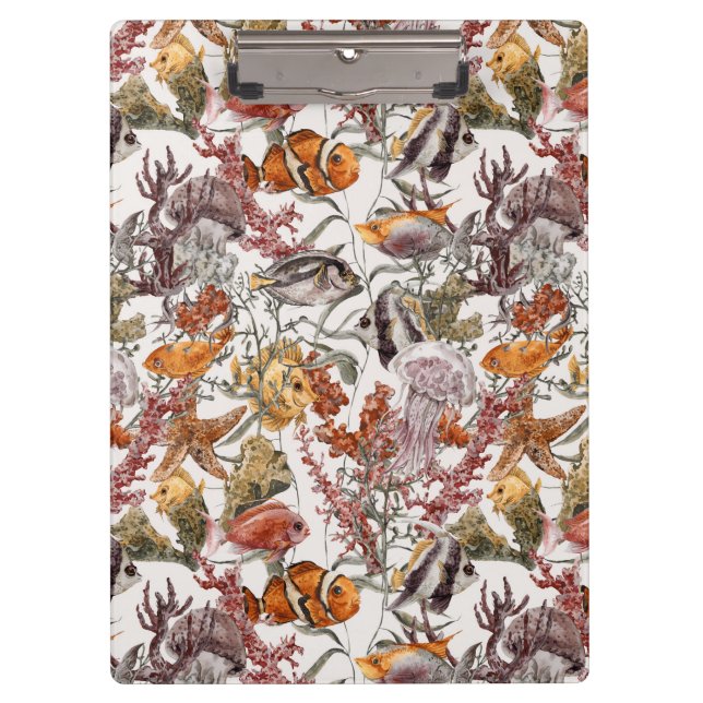 Pranchetas Teste padrão 2 da vida marinha da aguarela (Frente)