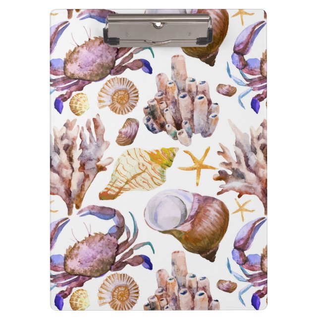 Pranchetas Teste padrão 4 da vida marinha da aguarela (Frente)