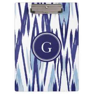 Pranchetas Teste padrão azul e branco chique do ikat da