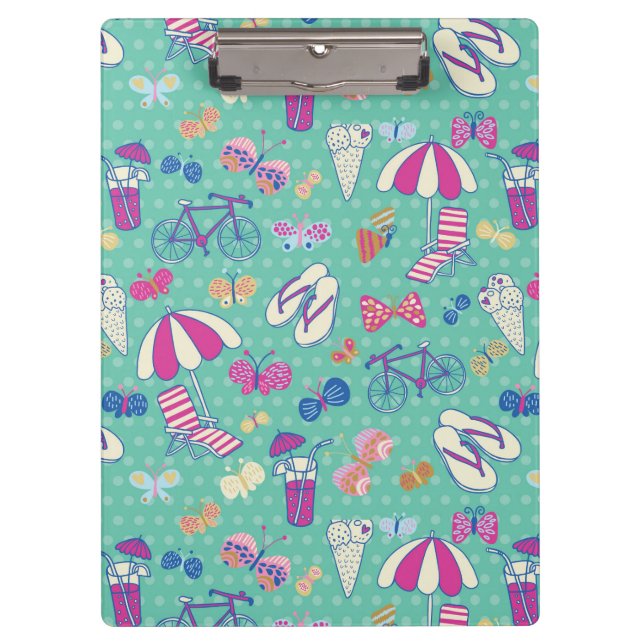 Pranchetas Teste padrão bonito com elementos do verão (Frente)